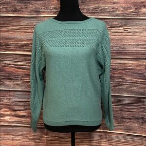 Magaschoni Teal Textured Knit Sweater | Large